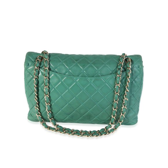 Chanel Green Quilted Lambskin Soft Maxi Single Flap Bag - Picture 3 of 8